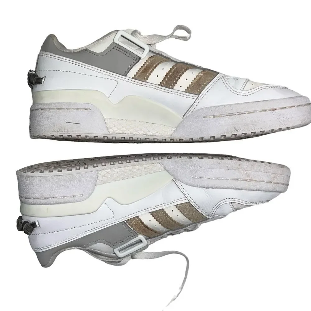 Adidas Forum Women’s Tennis Shoes GY8182 White Gray Size 9 Leather Flowers